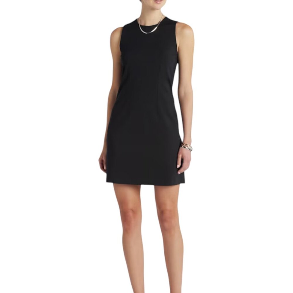 41 Hawthorn Womens Size S Black Sleeveless Pleated Ponte Dress NWT